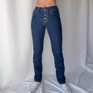 Levi’s 501 Vintage 90s High Waisted Straight Denim Button Up Jeans